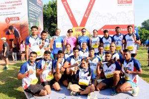 रेलवे सुरक्षा बल 5 महिला अधिकारियों सहित 26 कर्मियों के दल के साथ नई दिल्ली में वेदांता हाफ मैराथन 2025 में भाग ले रहा है।