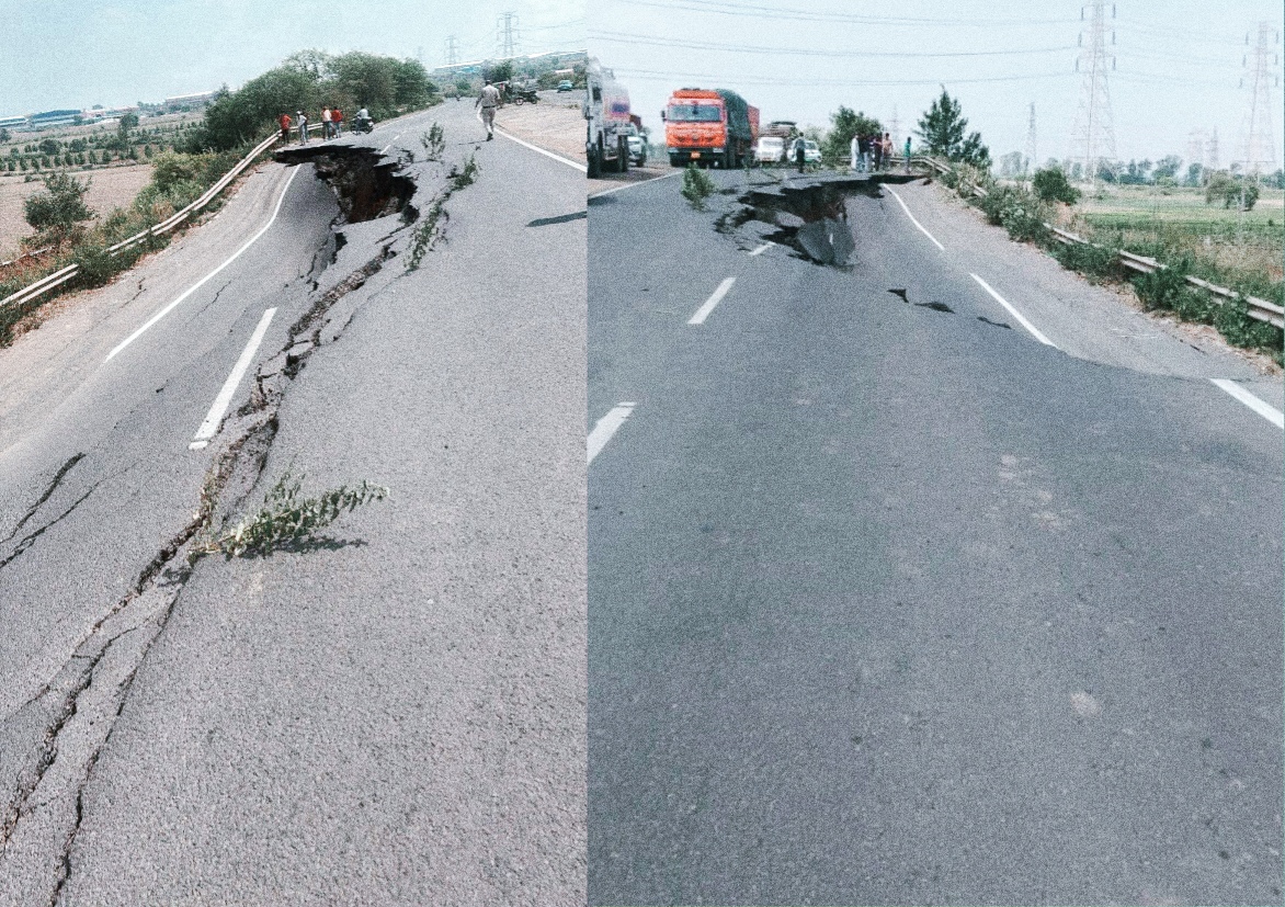 भोपाल ईस्टर्न बायपास स्थित सूखी सेवनिया आरओबी पर सड़क धंसने की घटना जनहानि नहीं, जांच दल गठित।