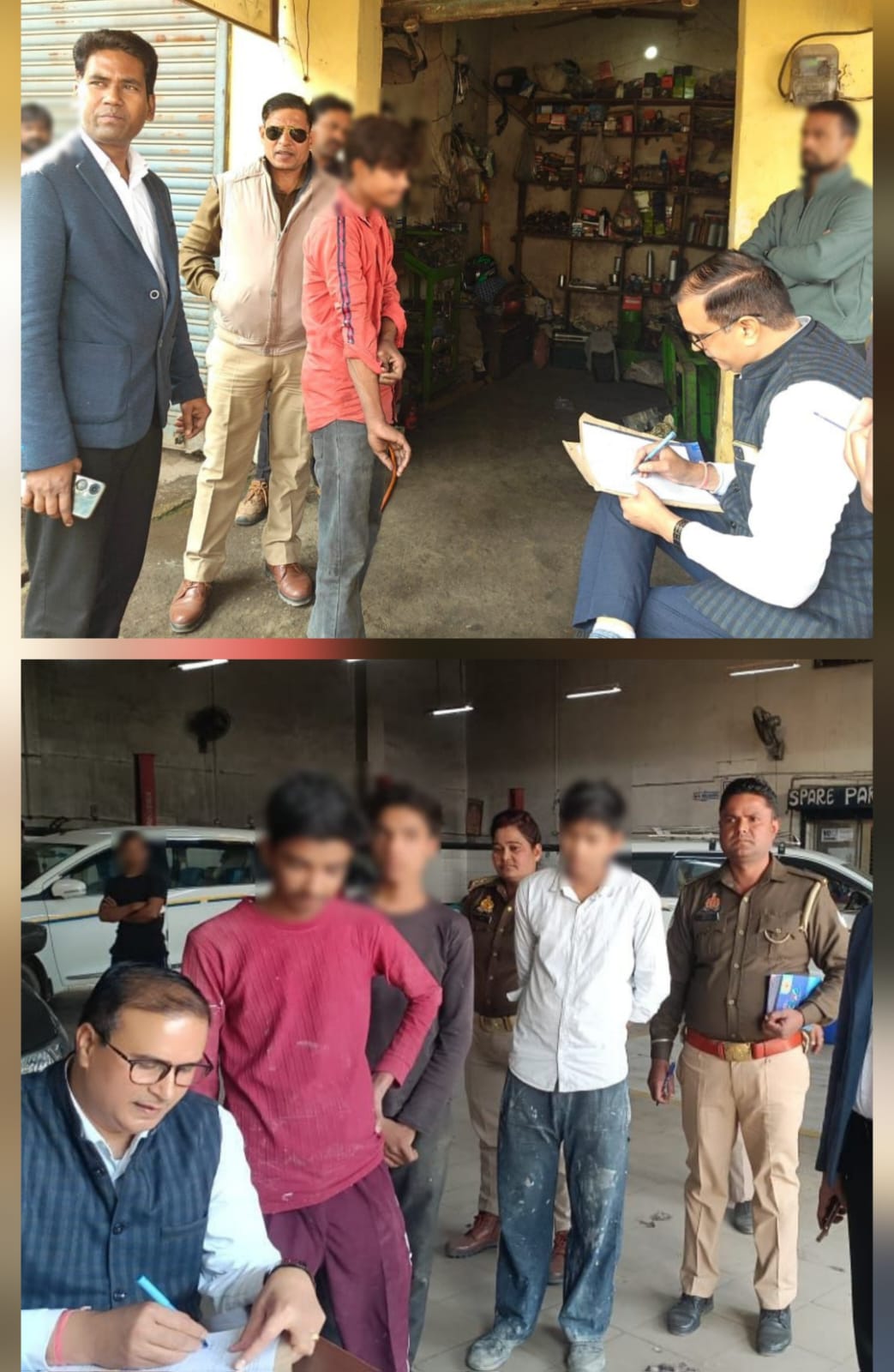 रामपुर थाना ए.एच.टी.यू, श्रम विभाग एवं जिला चाइल्ड लाइन की संयुक्त टीम ने अभियान चलाया।