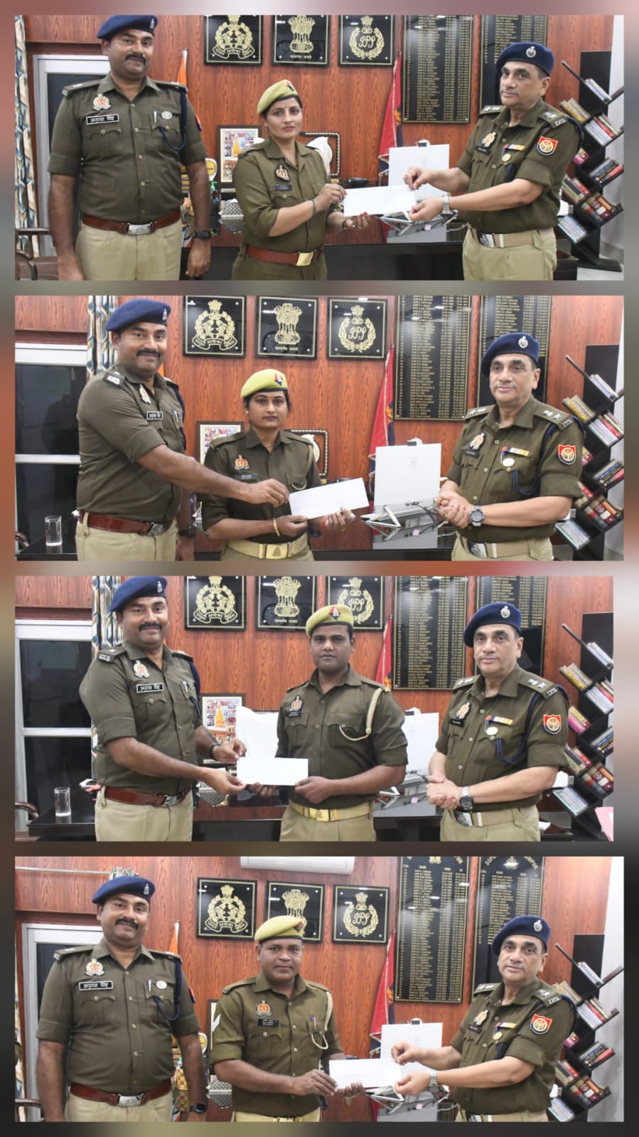 पुलिस अधीक्षक, रामपुर द्वारा किया गया बीट बुक का निरीक्षण।