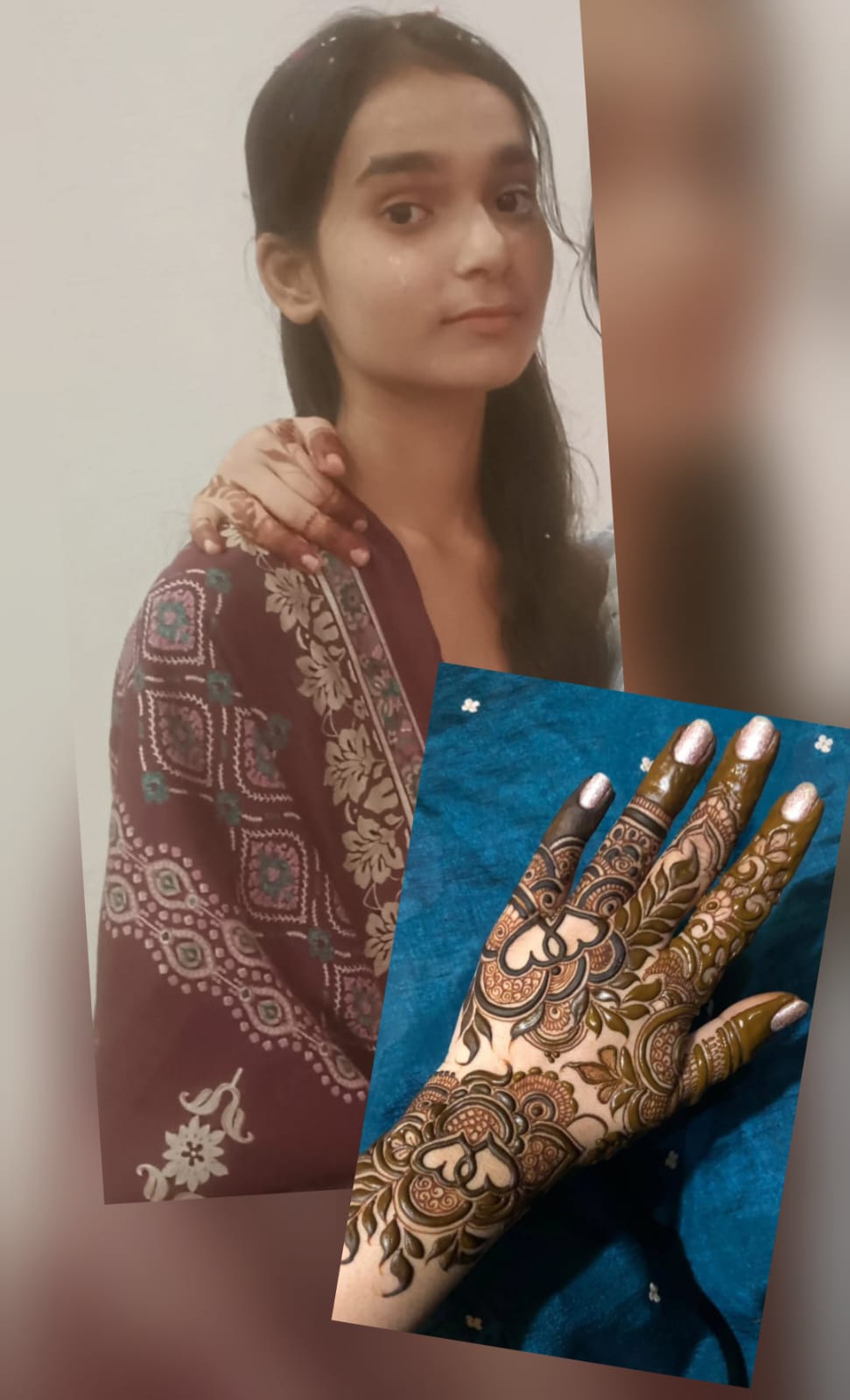दयानंद आर्य कन्या डिग्री कॉलेज में मेहंदी प्रतियोगिता में अलीशा ने किया नाम रोशन।