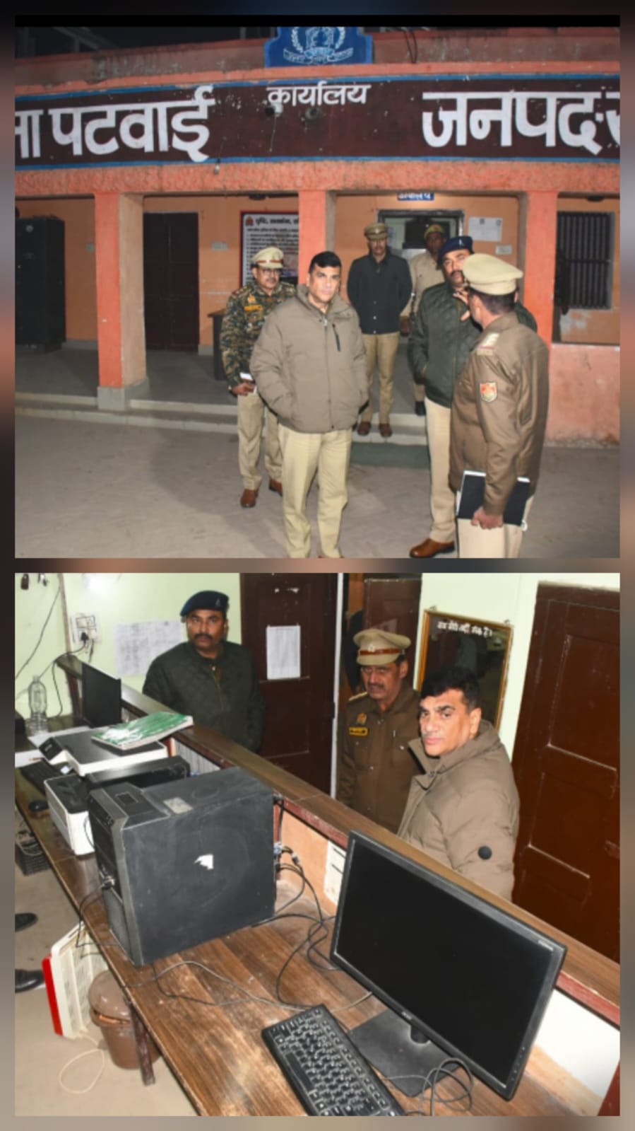 पुलिस अधीक्षक, रामपुर द्वारा अपर पुलिस अधीक्षक, रामपुर के साथ थाना पटवाई का किया गया आकस्मिक निरीक्षण।