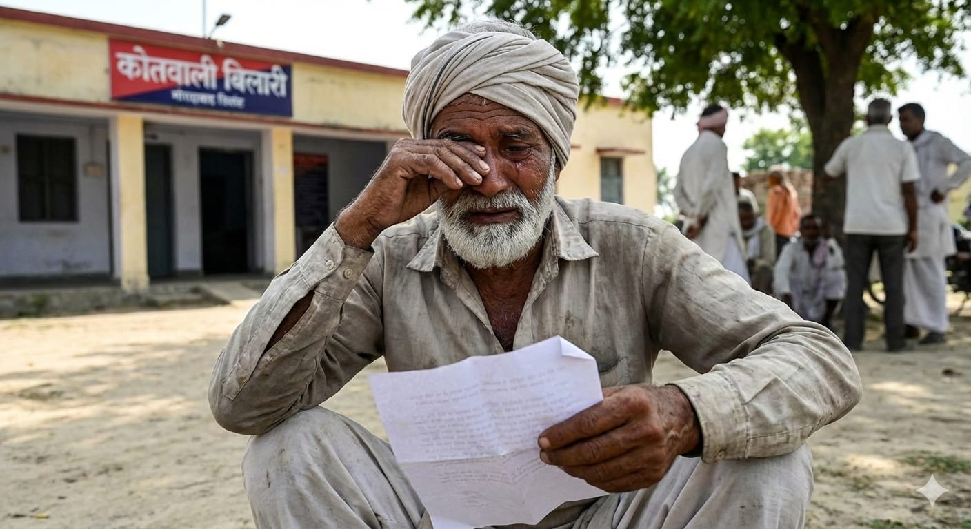 बुजुर्ग किसान पर जमीन बेचने का दबाव, कब्जे की कोशिश का आरोप, रो-रोकर लगाई न्याय की गुहार।