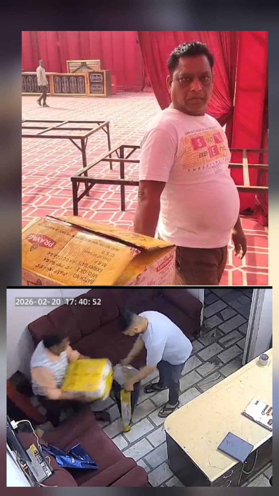 रामपुर के थाना कोतवाली क्षेत्र में कोसी मंदिर रोड में सनातन रामलीला कमेटी परिसर से देसी घी की पेटी चोरी, सीसीटीवी में कैद हुआ आरोपी।