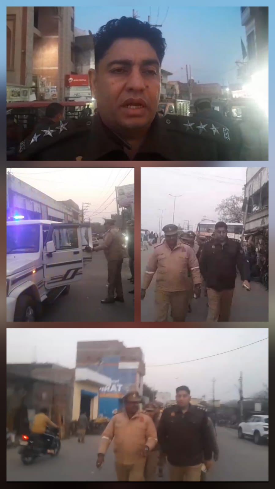 रामपुर में पुलिस का फ्लैग मार्च, असामाजिक तत्वों में मचा हड़कंप।